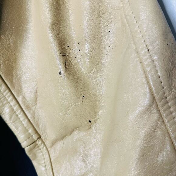 Vintage Hatchers Blue Gold 60s Letterman H University Leather Wool Jacket size S - Picture 5 of 12